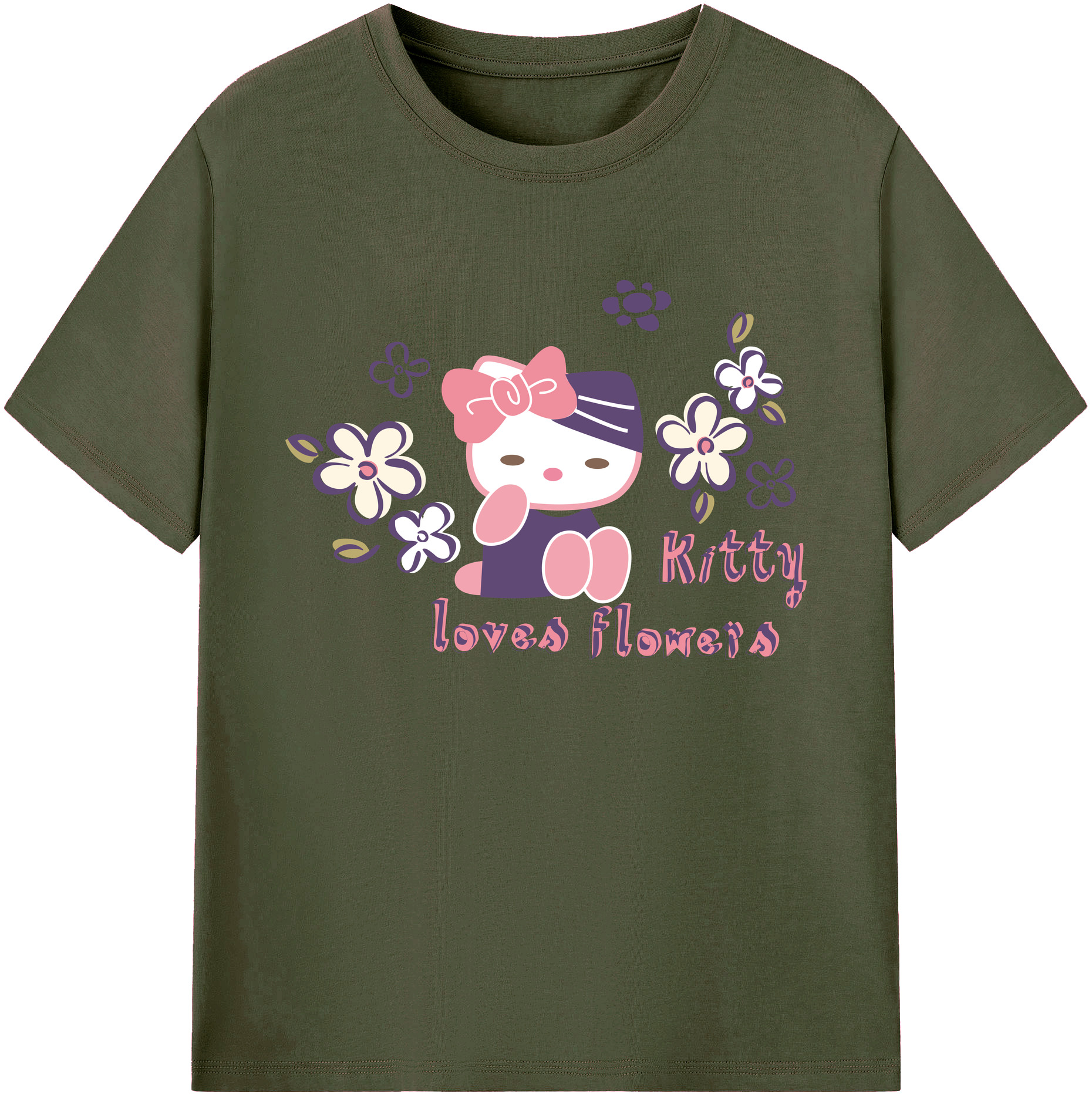 （画像用） Hello Kitty ハローキティ 綿100％ メンズ半袖Tシャツ｜肌触りやわらか＆通気性